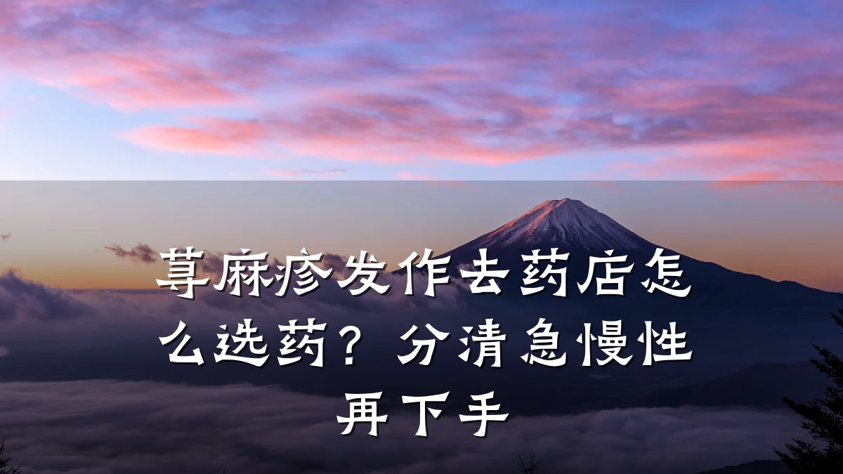 荨麻疹发作去药店怎么选药?分清急慢性再下手
