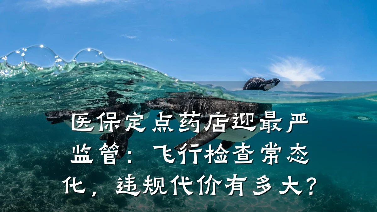 医保定点药店迎最严监管:飞行检查常态化,违规代价有多大?