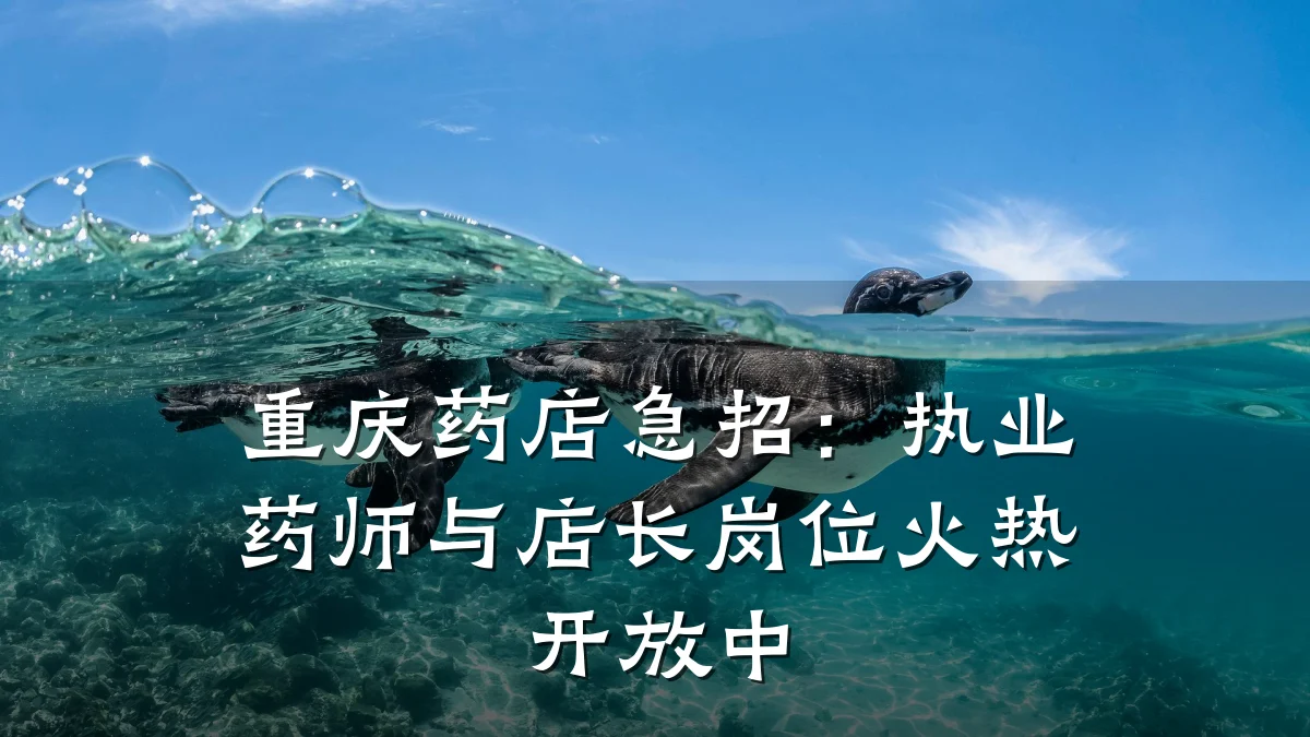 重庆药店急招:执业药师与店长岗位火热开放中