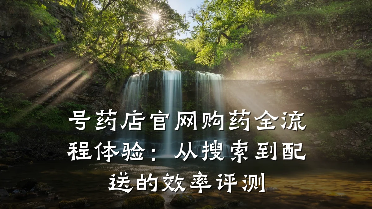 号药店官网购药全流程体验:从搜索到配送的效率评测