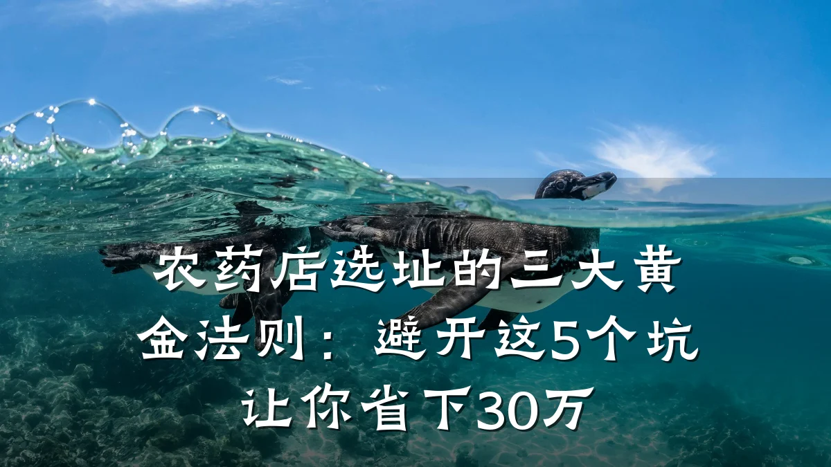 农药店选址的三大黄金法则:避开这5个坑让你省下30万