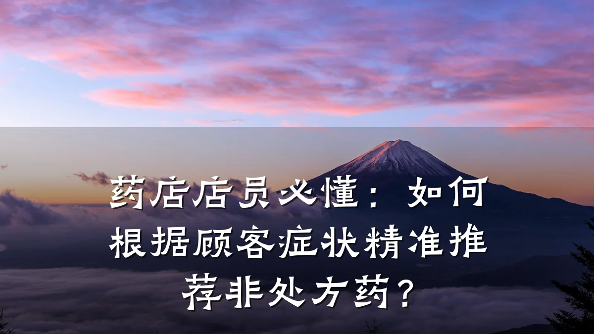 药店店员必懂:如何根据顾客症状精准推荐非处方药?