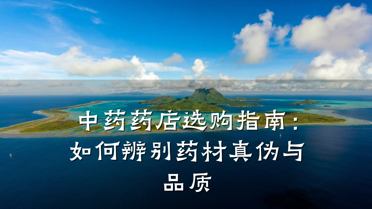 中药药店选购指南：如何辨别药材真伪与品质