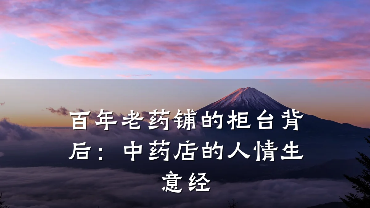 百年老药铺的柜台背后:中药店的人情生意经
