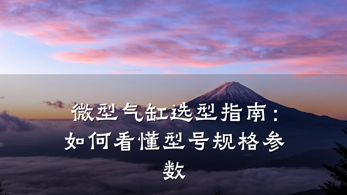 微型气缸选型指南:如何看懂型号规格参数