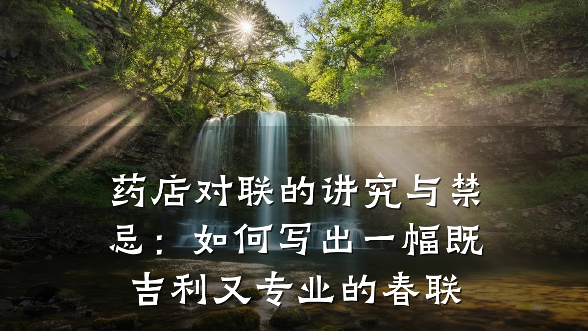 药店对联的讲究与禁忌:如何写出一幅既吉利又专业的春联
