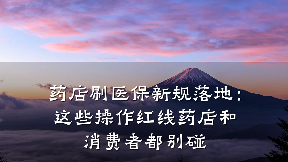 药店刷医保新规落地:这些操作红线药店和消费者都别碰