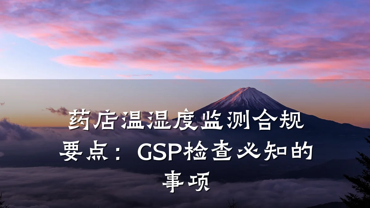 药店温湿度监测合规要点:GSP检查必知的事项