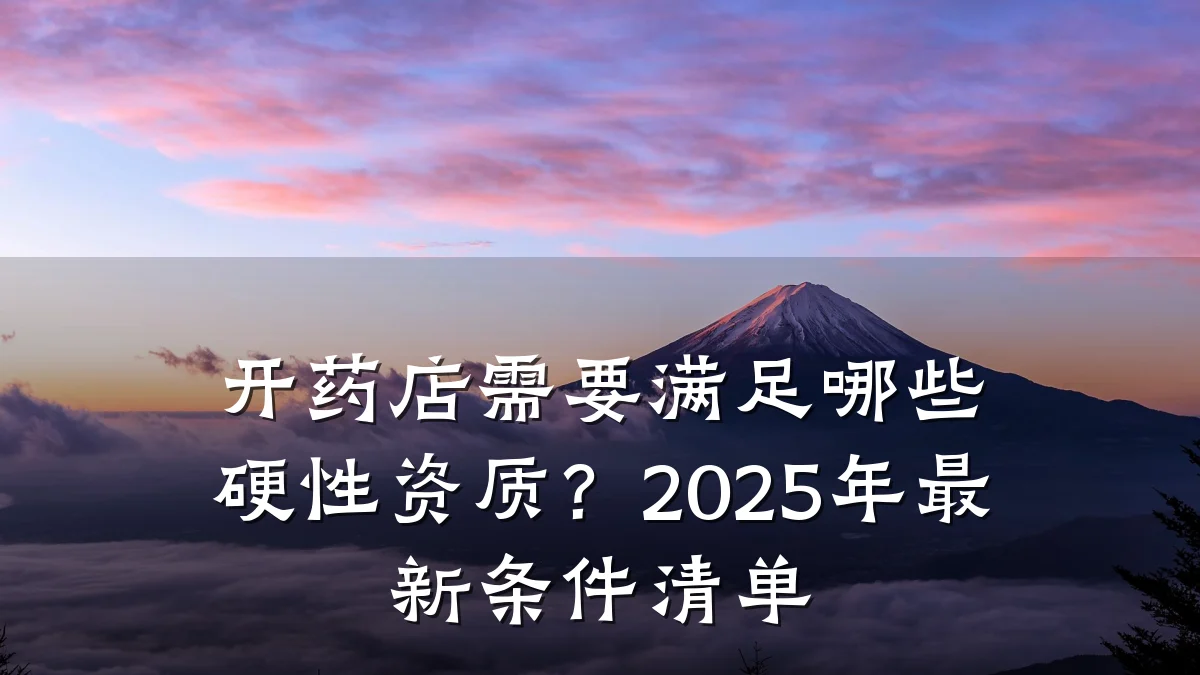 开药店需要满足哪些硬性资质?2025年最新条件清单