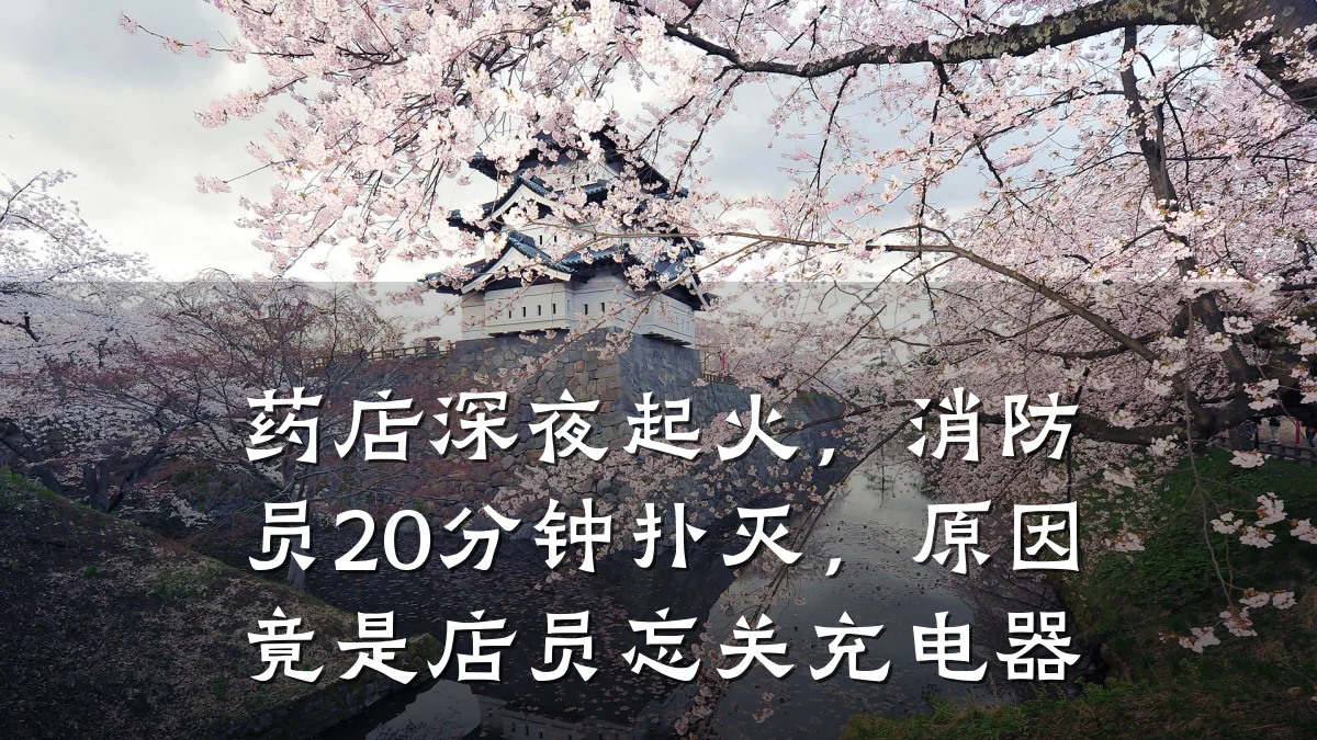 药店深夜起火,消防员20分钟扑灭,原因竟是店员忘关充电器