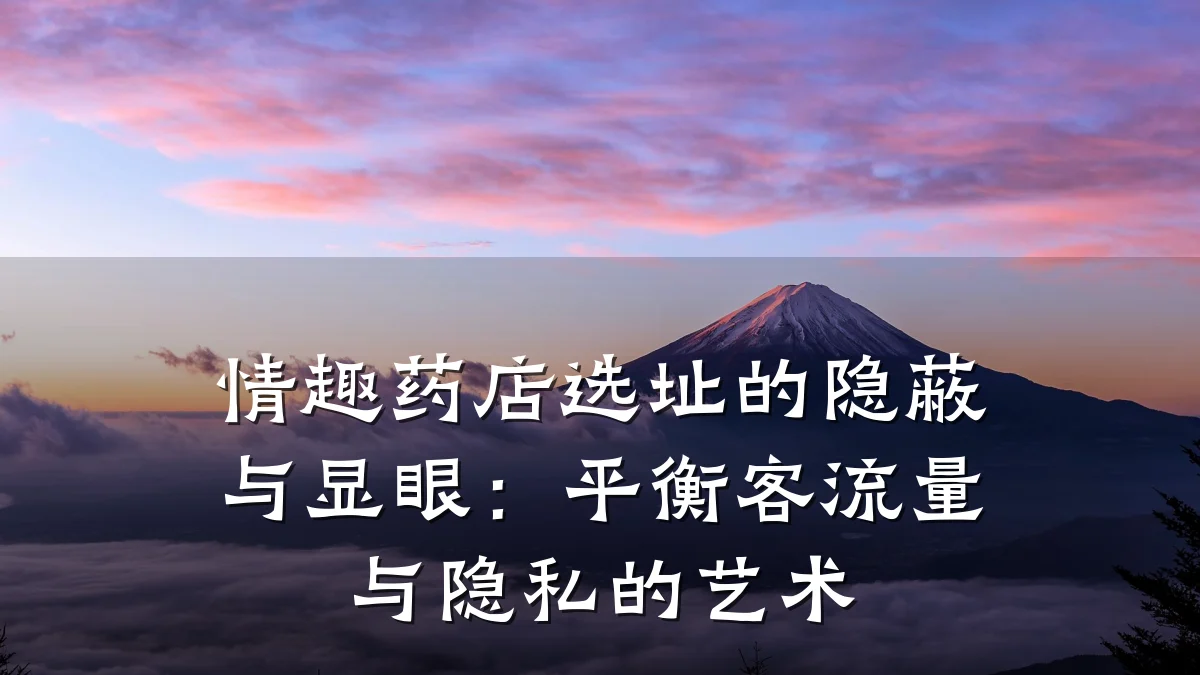 情趣药店选址的隐蔽与显眼:平衡客流量与隐私的艺术