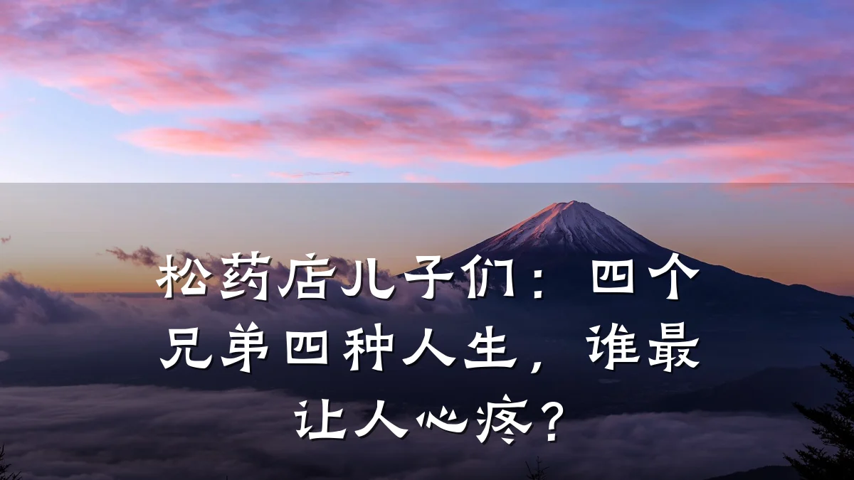 松药店儿子们:四个兄弟四种人生,谁最让人心疼?
