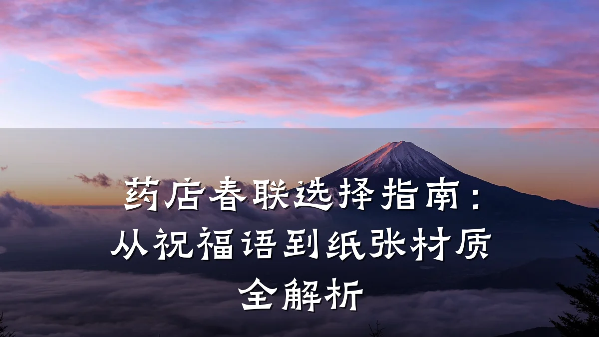 药店春联选择指南:从祝福语到纸张材质全解析