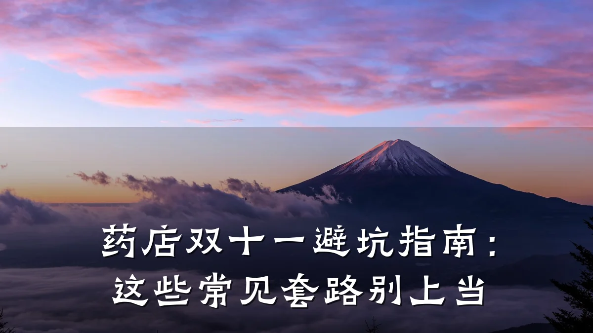 药店双十一避坑指南:这些常见套路别上当