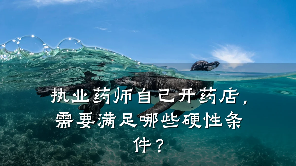 执业药师自己开药店,需要满足哪些硬性条件?