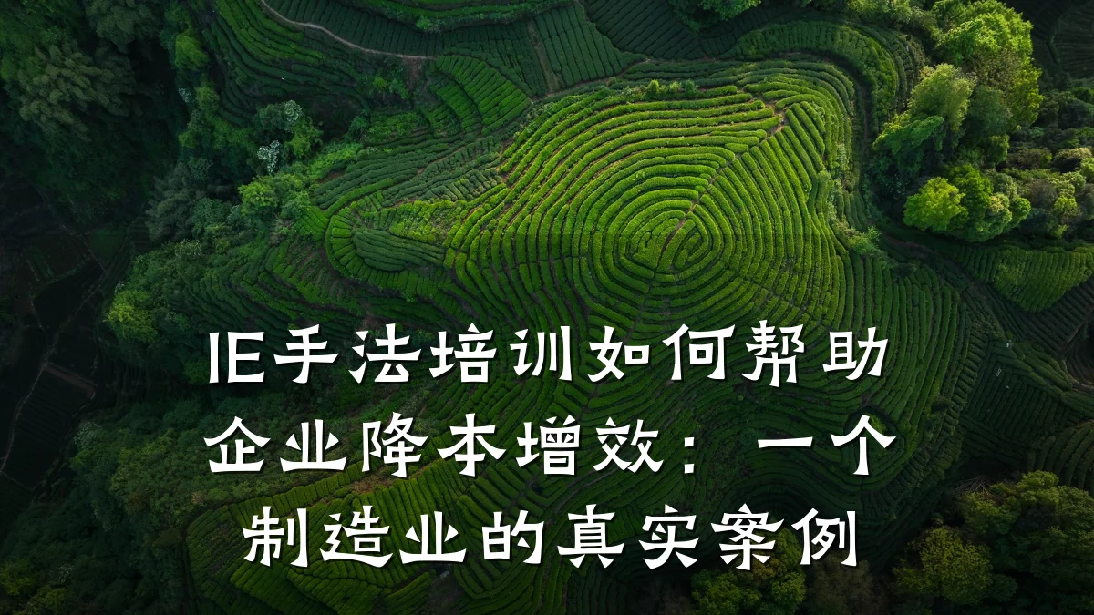 IE手法培训如何帮助企业降本增效：一个制造业的真实案例