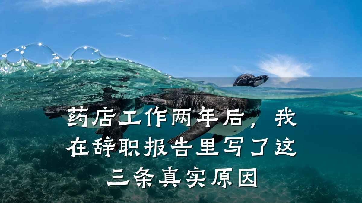 药店工作两年后,我在辞职报告里写了这三条真实原因