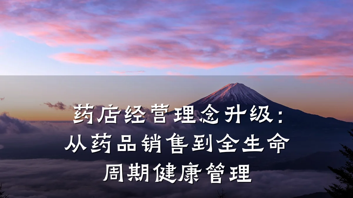 药店经营理念升级:从药品销售到全生命周期健康管理