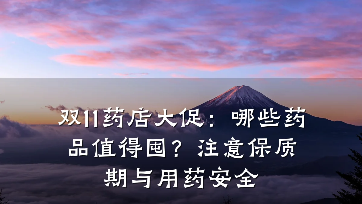 双11药店大促:哪些药品值得囤?注意保质期与用药安全