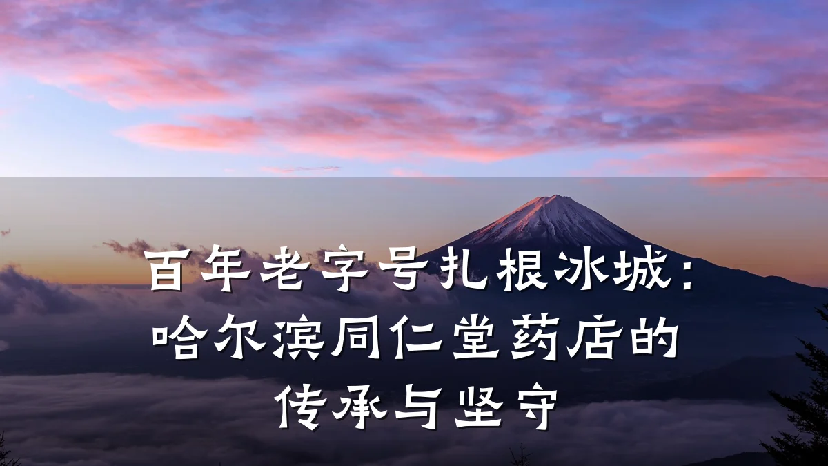 百年老字号扎根冰城：哈尔滨同仁堂药店的传承与坚守
