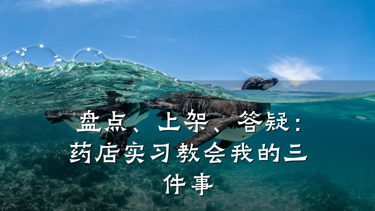 盘点、上架、答疑：药店实习教会我的三件事