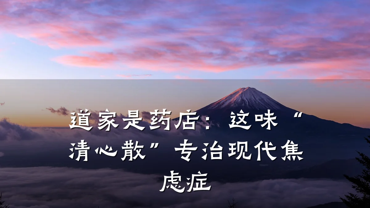 道家是药店:这味“清心散”专治现代焦虑症