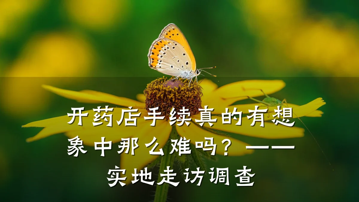 开药店手续真的有想象中那么难吗？——实地走访调查
