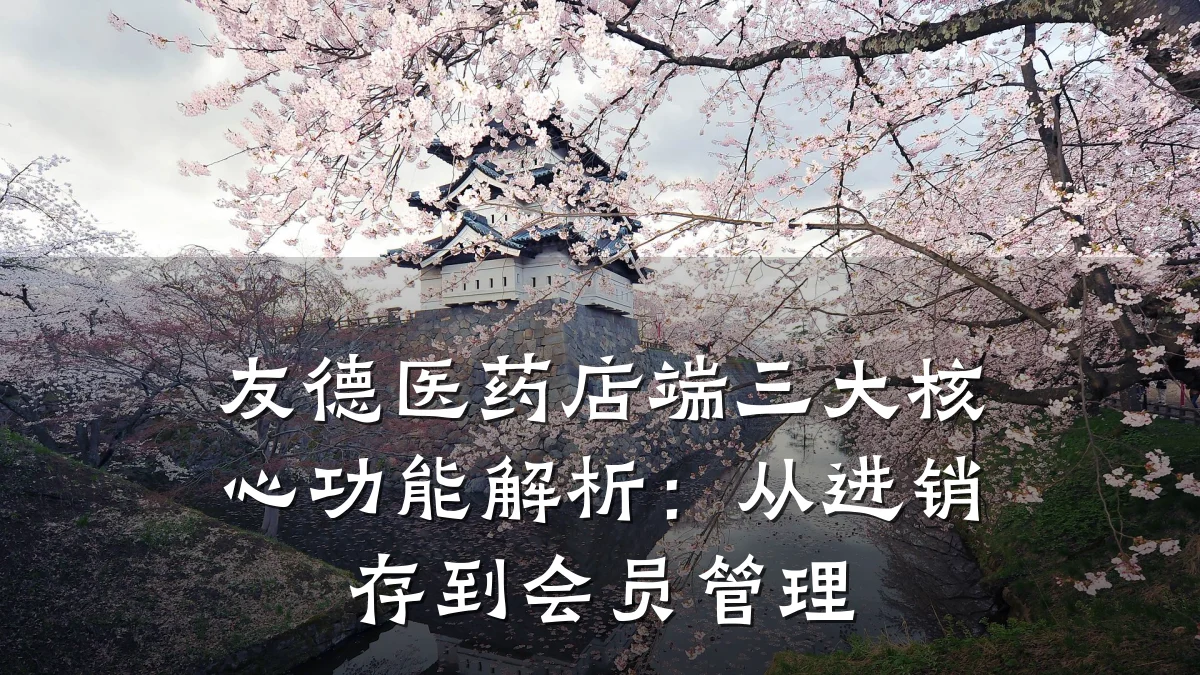 友德医药店端三大核心功能解析：从进销存到会员管理