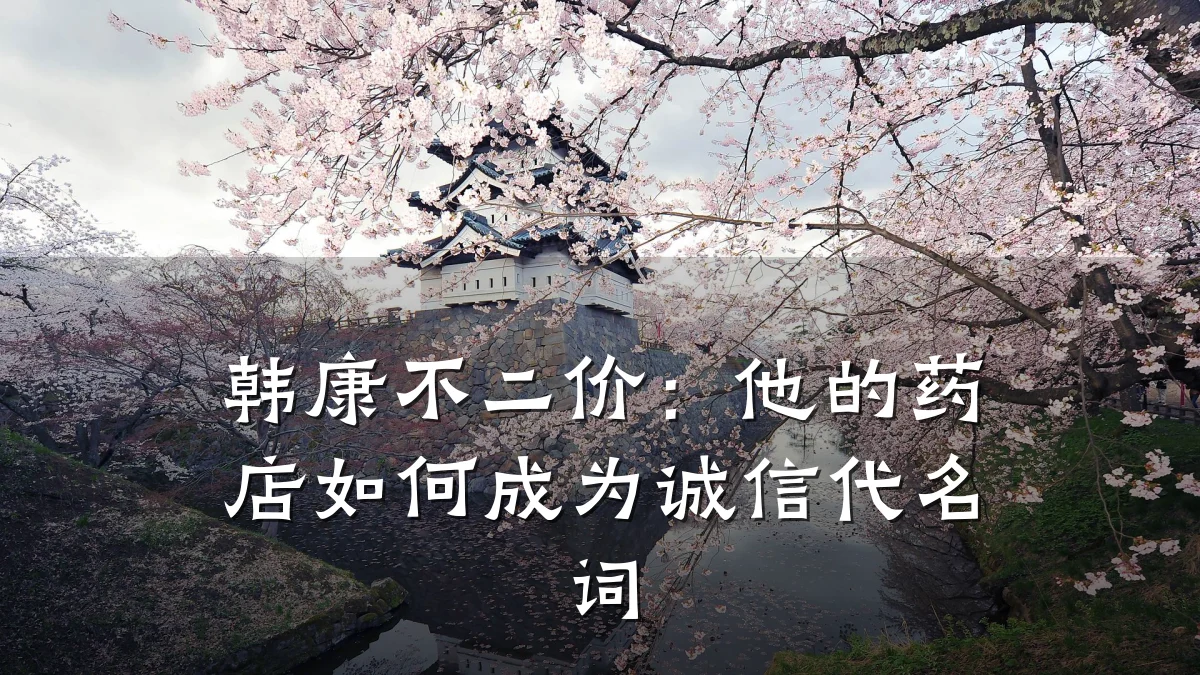 韩康不二价：他的药店如何成为诚信代名词