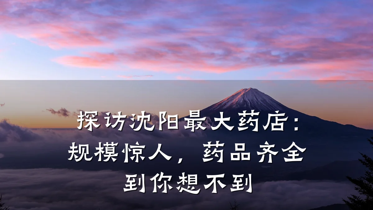 探访沈阳最大药店:规模惊人,药品齐全到你想不到
