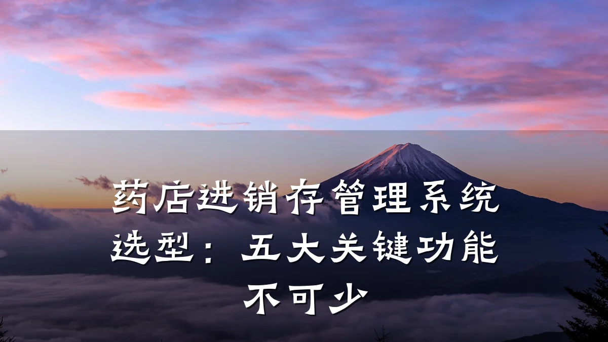 药店进销存管理系统选型：五大关键功能不可少
