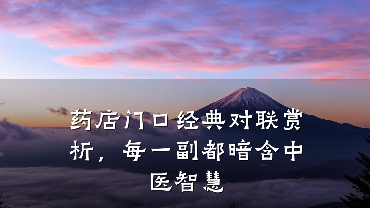 药店门口经典对联赏析,每一副都暗含中医智慧
