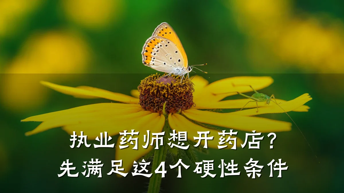 执业药师想开药店?先满足这4个硬性条件