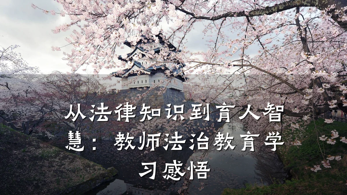 从法律知识到育人智慧:教师法治教育学习感悟