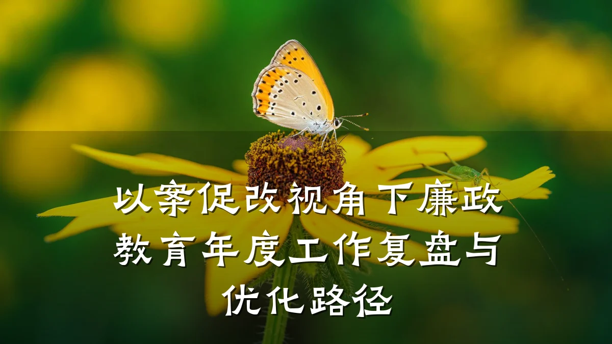 以案促改视角下廉政教育年度工作复盘与优化路径